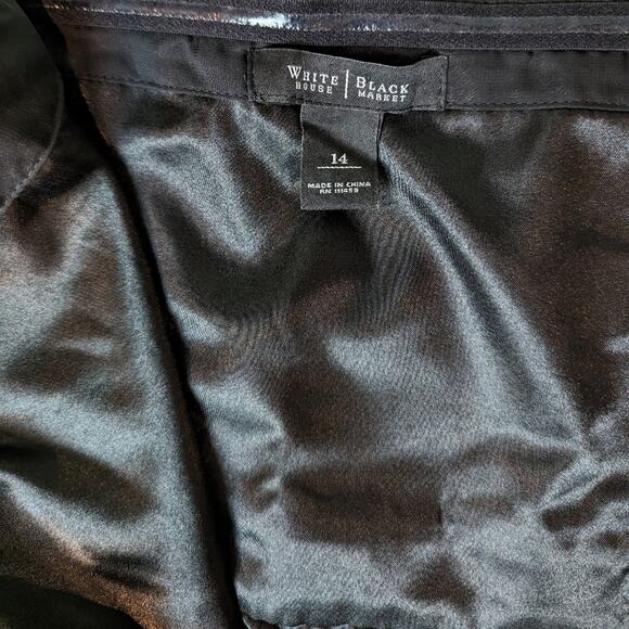 White House Black Market Strapless Ruffle Chiffon Lined Knee Length Dress 14 - Picture 5 of 6